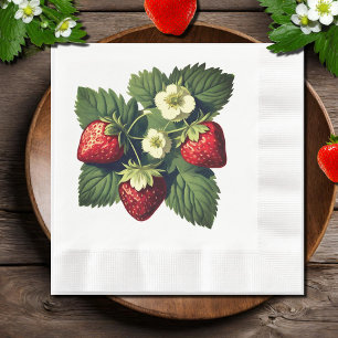 Vintage strawberries napkin