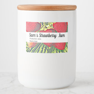 Vintage strawberries - personalised Jam Food Label