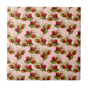 vintage strawberries tile