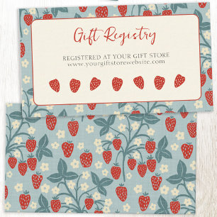Vintage Strawberry Baby Shower Gift Registry Enclosure Card