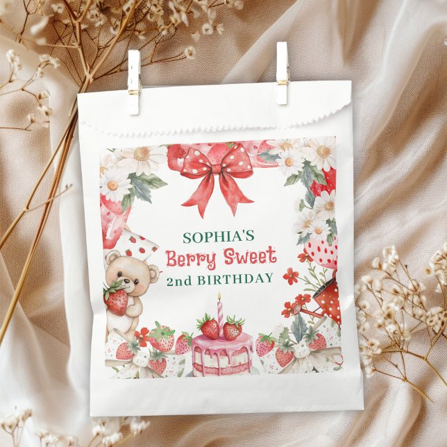 Vintage Strawberry Berry Sweet 2nd Birthday  Favour Bags (Creator Uploaded)