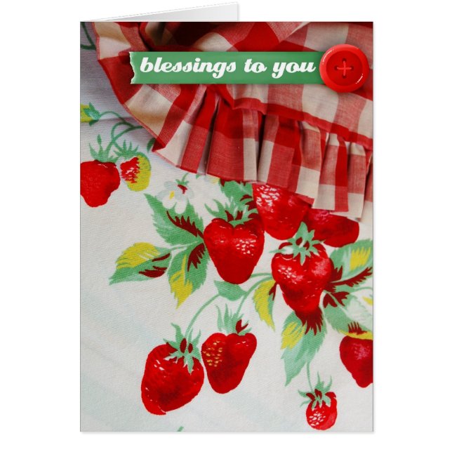 Vintage Strawberry Blessings - "Blessings to You" (Front)