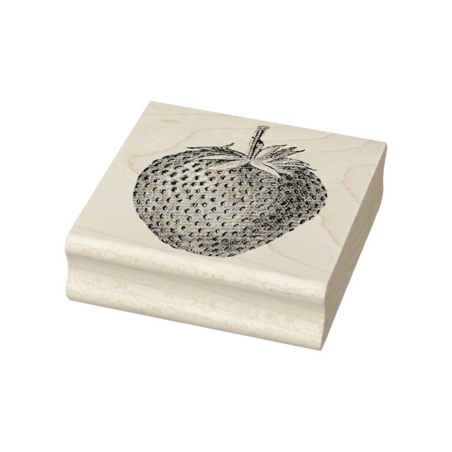Vintage Strawberry Botanical Rubber Stamp (Stamp)