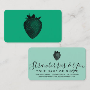 vintage strawberry business card