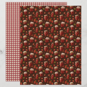 Vintage Strawberry Farm Scrapbook Paper