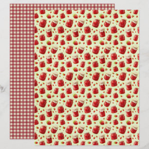 Vintage Strawberry Farm Scrapbook Paper