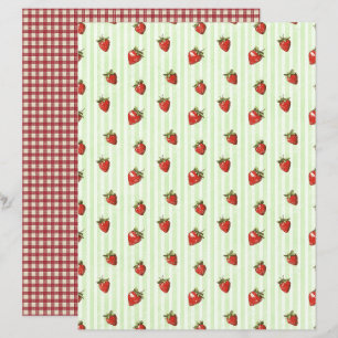 Vintage Strawberry Farm Scrapbook Paper