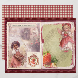 Vintage Strawberry Farm Scrapbook Paper