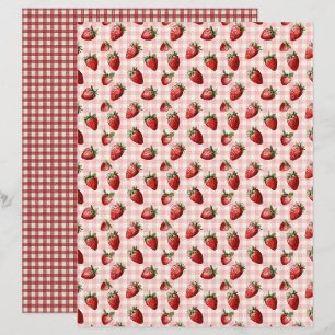 Vintage Strawberry Farm Scrapbook Paper
