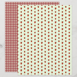 Vintage Strawberry Farm Scrapbook Paper