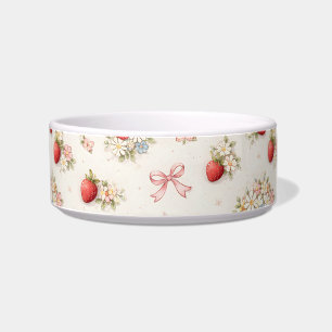 Vintage Strawberry Floral Seamless cottagecore Bowl