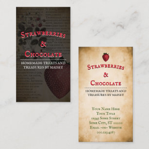 Vintage Strawberry Information Business Card