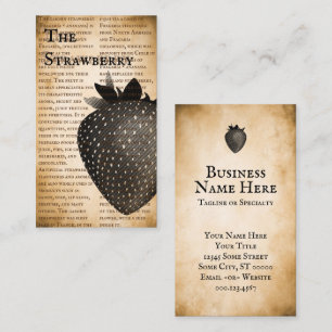 Vintage Strawberry Information Business Card