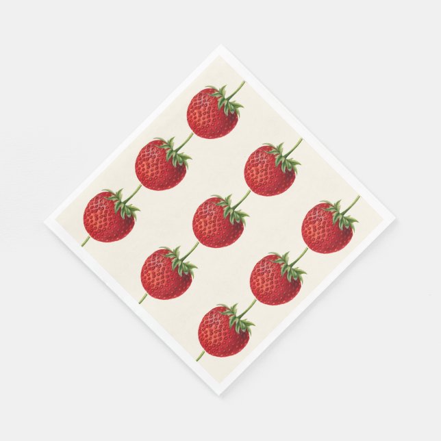 Vintage Strawberry Napkin (Corner)