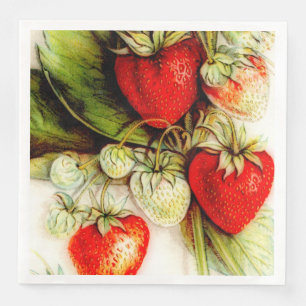 Vintage strawberry napkin