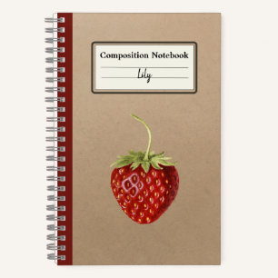 Vintage Strawberry Personalised Composition Notebook