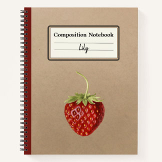 Vintage Strawberry Personalised Composition Notebook