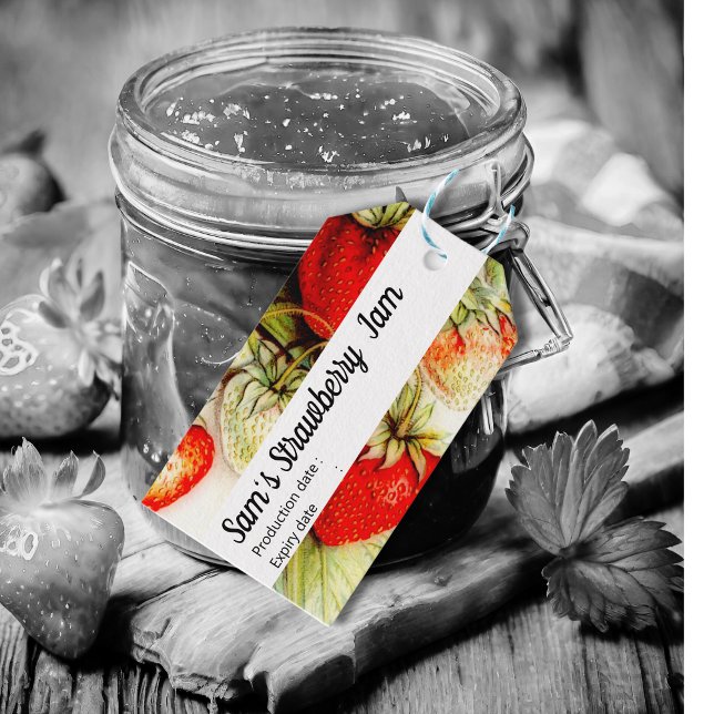 Vintage strawberry - personalised Jam  Gift Tags (Creator Uploaded)