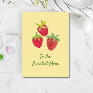 Vintage Strawberry Personalized Mothers Day Card