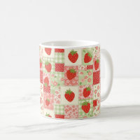 Vintage Strawberry Picnic Patchwork Pattern