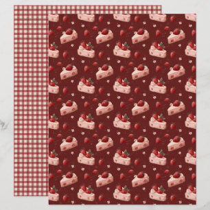 Vintage Strawberry Pie Scrapbook Paper