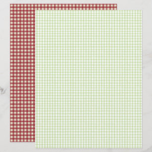 Vintage Strawberry Plaid Scrapbook Paper