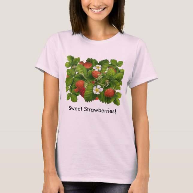 Vintage Strawberry Plant T-Shirt (Front)