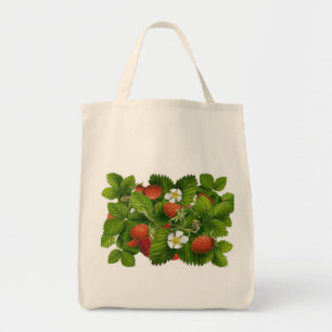 Vintage Strawberry Plant Tote Bag