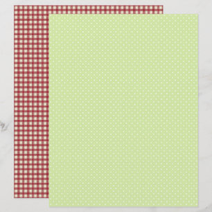 Vintage Strawberry Polka Dots Scrapbook Paper