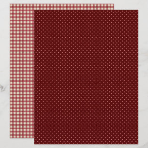 Vintage Strawberry Polka Dots Scrapbook Paper