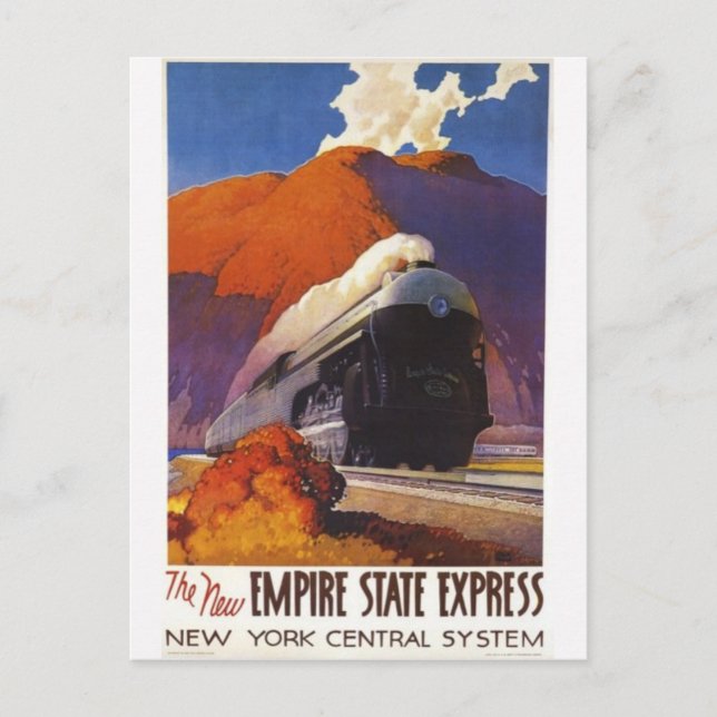 Vintage Streamline Steam Locomotive Postcard (Front)