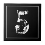 Vintage street address and house number tile<br><div class="desc">Vintage street address and house number tile with vintage typography. Country chic / rustic style. Cute gift idea for new home and housewarming party. Customisable text and colours. Black and white wall sign home decor.</div>