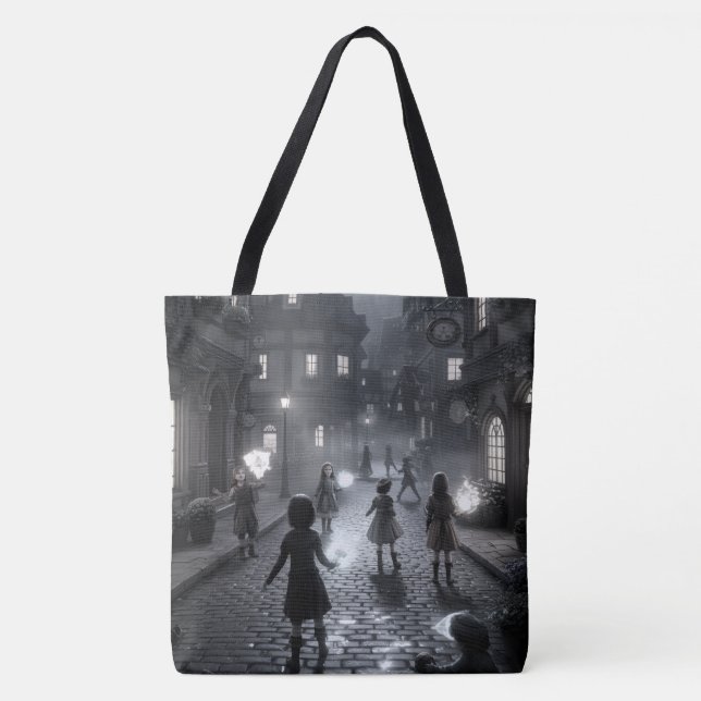 Vintage Street Design Tote Bag (Front)