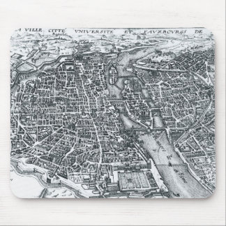 Vintage Street Map of Paris France Mouse Pad