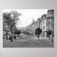 Vintage street scene Colwyn Bay, 1905 Wales