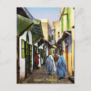 Vintage Street Scene of Tangier, Morocco Postcard