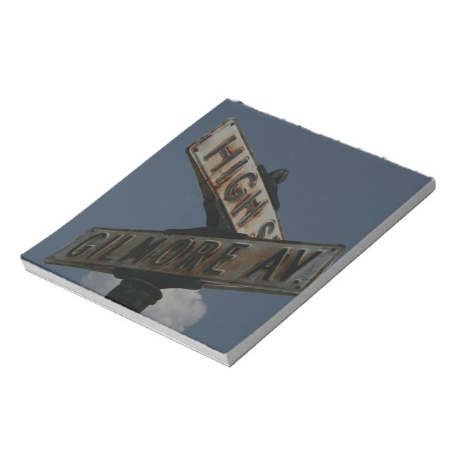 Vintage Street Sign Notepad (Rotated)