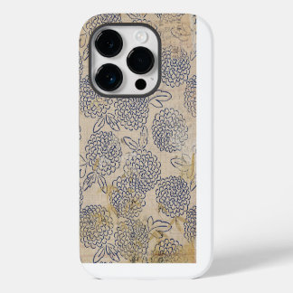 Vintage Stressed Japanese Chrysanthemum Flowers iPhone 14 Pro Case