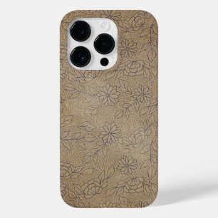 Vintage Stressed Japanese Flowers and Leaves Case-Mate iPhone 14 Pro Case