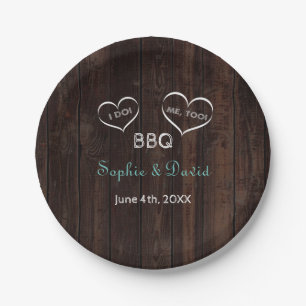 Vintage String Lights Old Barn I DO BBQ Paper Plate