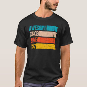 Vintage Stripe Colour Awesome Since June 1957 Birt T-Shirt