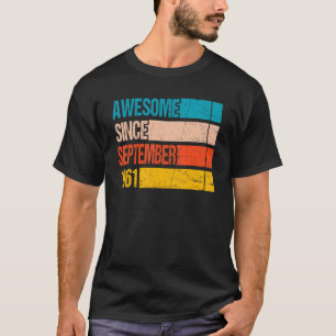 Vintage Stripe Colour Awesome Since September 1961 T-Shirt