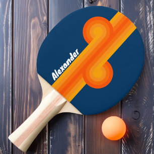 Vintage Stripe Loop with Name Ping Pong Paddle