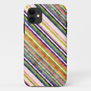 Vintage striped background (Purple, Pink, Red) iPhone 11 Case