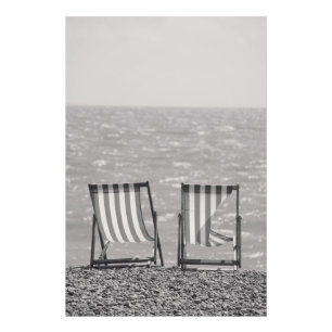 Vintage Striped Beach Chairs Photo Print