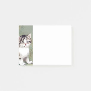 Vintage Striped Kitten Illustration Post-it Notes