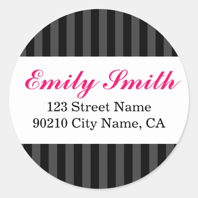 Vintage Stripes Address Label (Front)