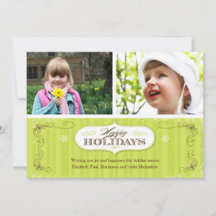 Vintage Stripes Holiday Card