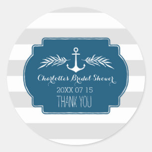 Vintage Stripes Nautical Bridal Shower Favour Tags