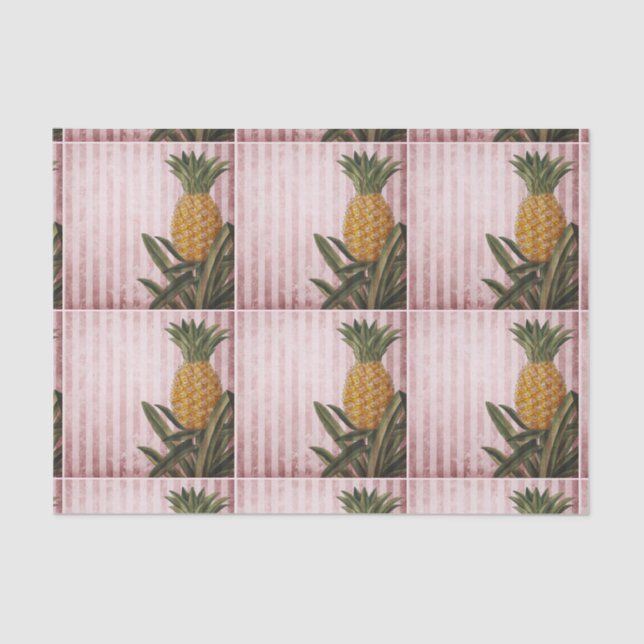 Vintage Stripes Pineapple Tissue Paper (Front)
